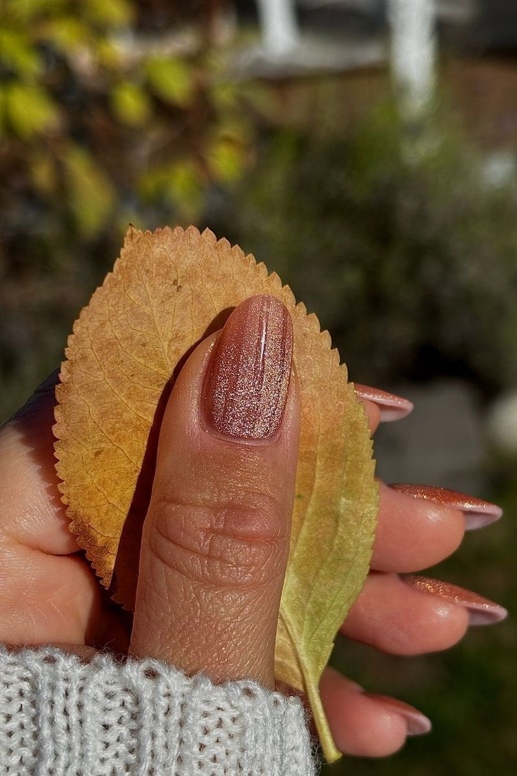Rusty Shimmer Look – Geelilakkalook Nailsterilta
