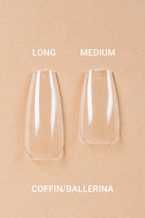 5 x Coffin/Ballerina Medium Clear Tipit