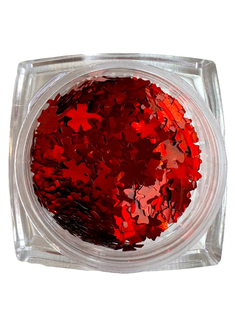 Glitter - Punainen nelilehden muotoinen – Nail Art Nailsterilta