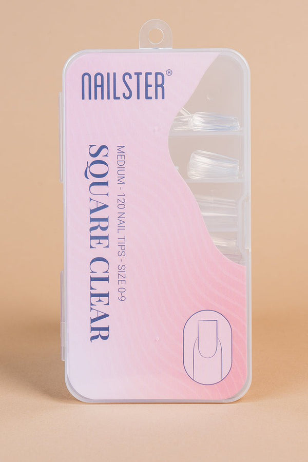 5 x Square Medium Clear Tipper
